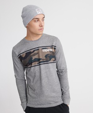 Superdry Core Logo Camo Stripe Férfi Pólók Szürke | WHLOU7280